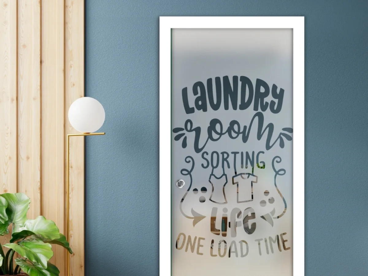 pintu kaca 1 daun buram bertekstur untuk privasi kamar mandi atau interior rumah